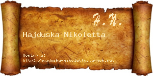 Hajduska Nikoletta névjegykártya